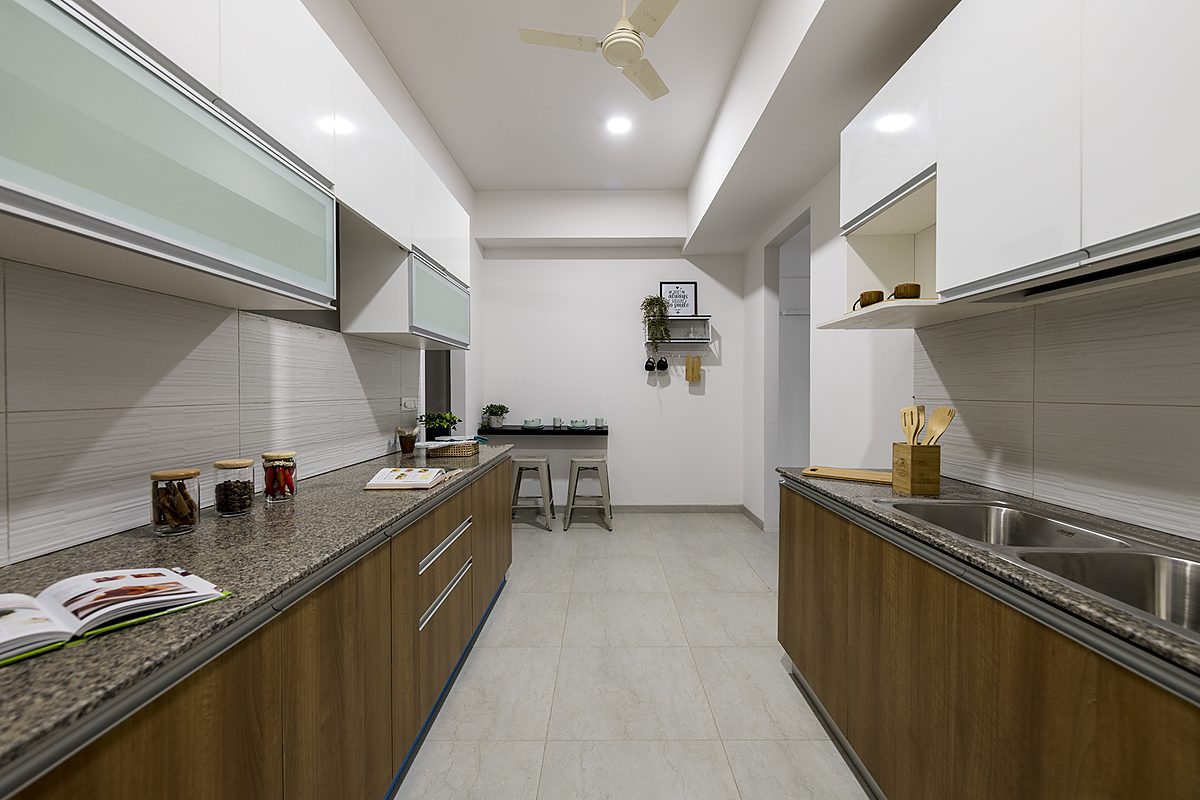 Modular kitchen with granite counters (actual image)